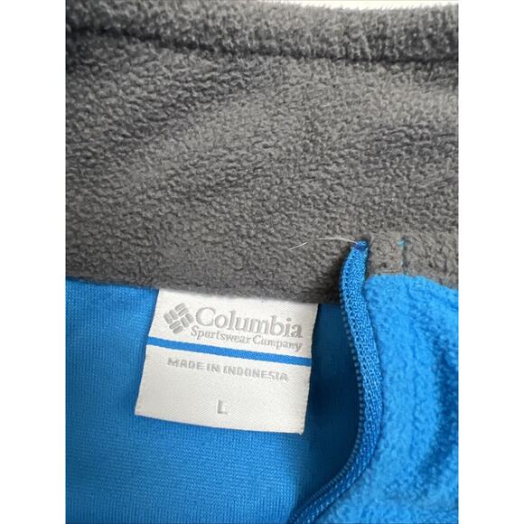 Columbia Sport 1/4 Zip Mens Fleece Pullover Sz L Blue And Gray - Picture 3 of 6